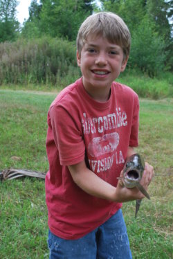 Chase caught a trout